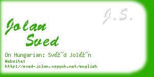 jolan sved business card